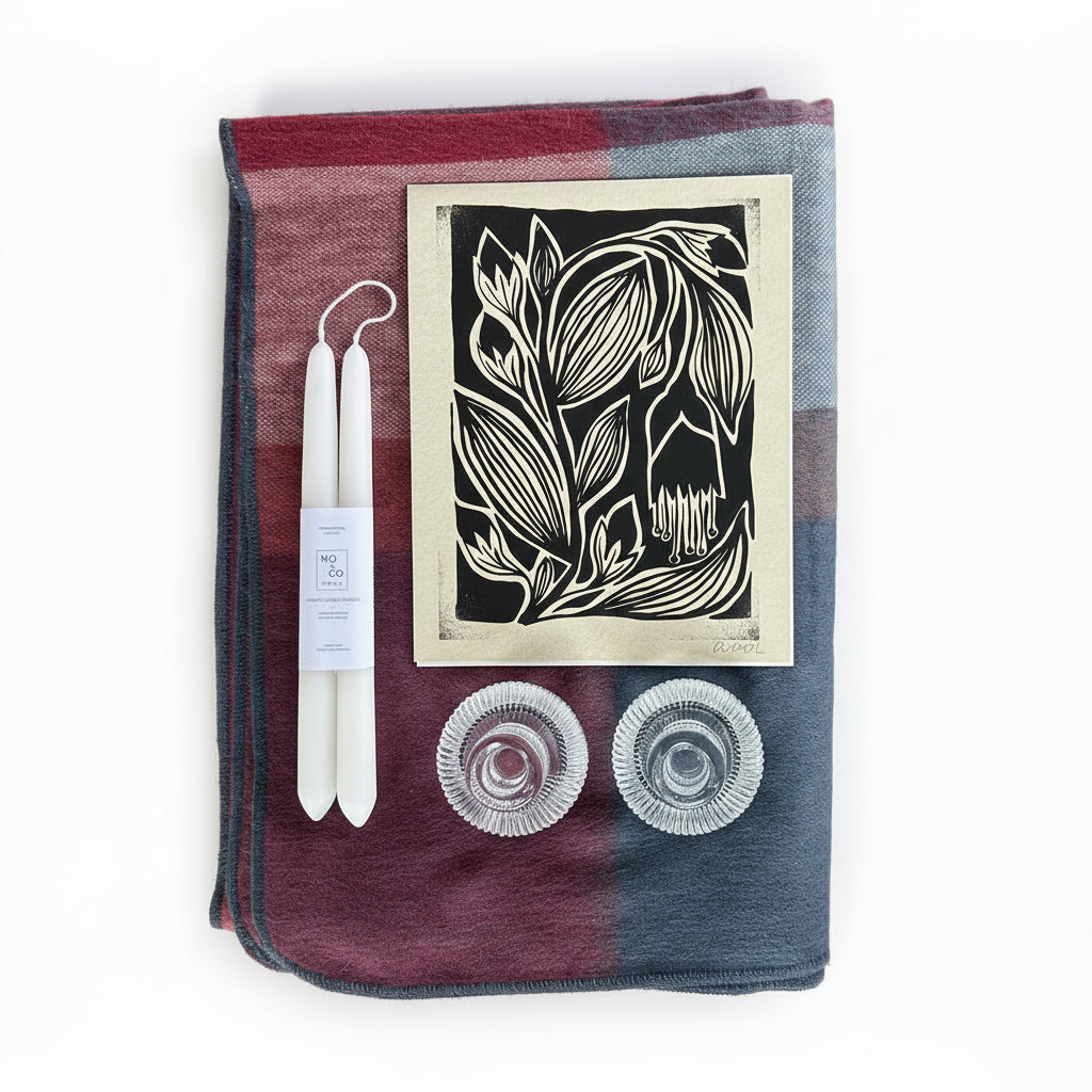 Spring Limited Edition Cozy Alpaca Throw & Block Art Bundle