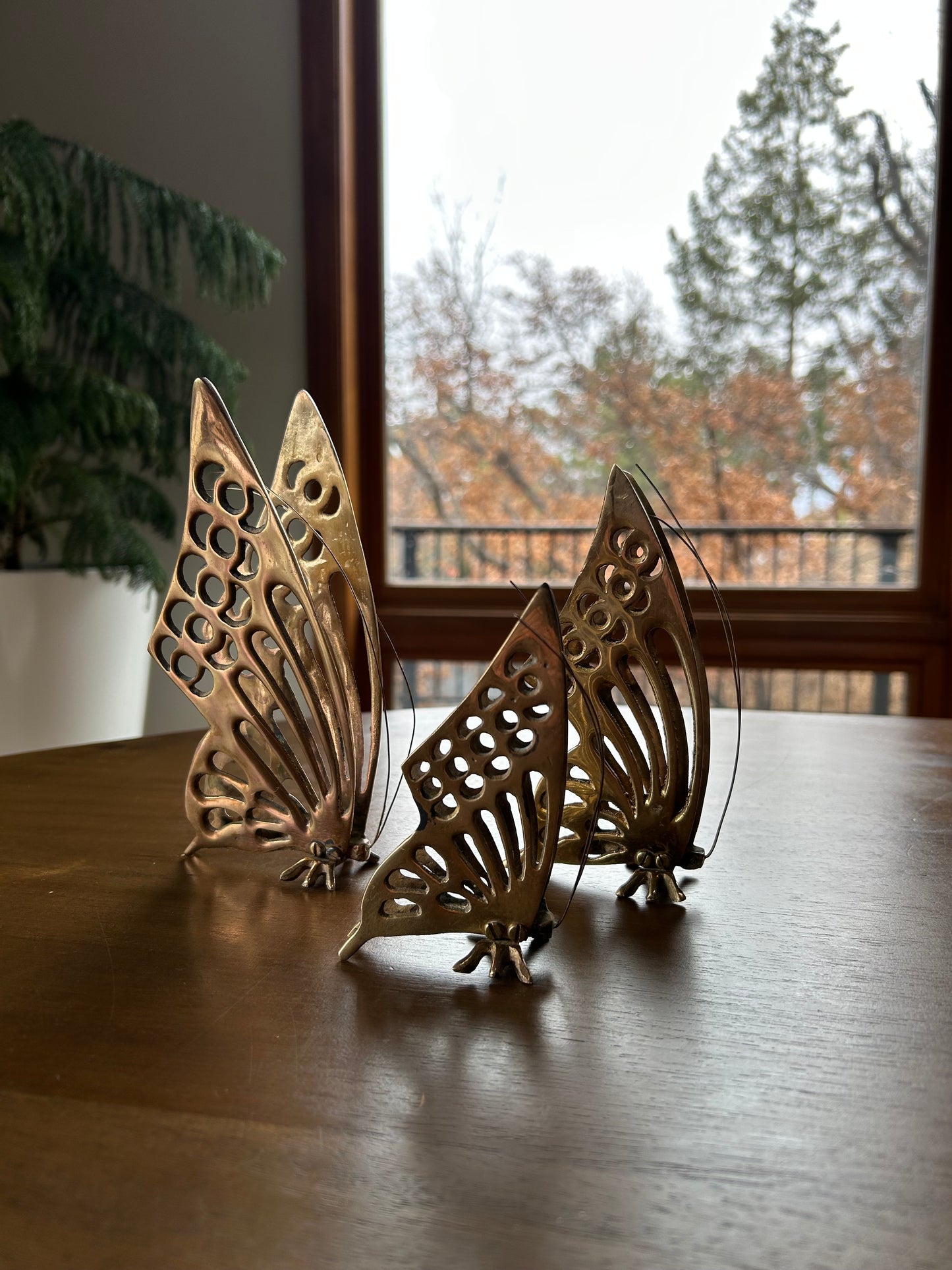 Vintage Brass Butterflies (Set of 3)