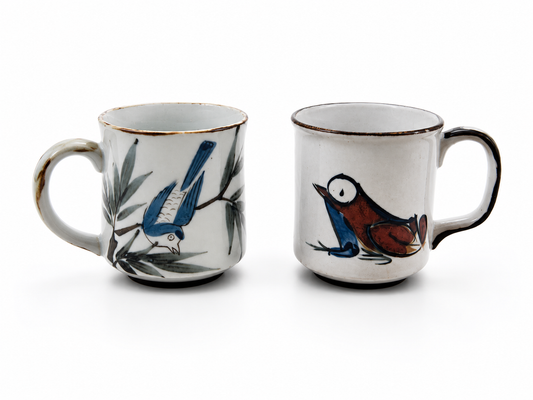 MCM Japanese Otagiri Bird and Frog Coffee Mugs (Set of 2)