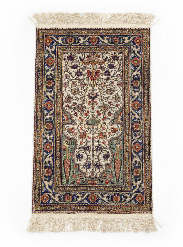 Hand-Knotted Vintage Persian-Style Rug (23.5” x 45”)