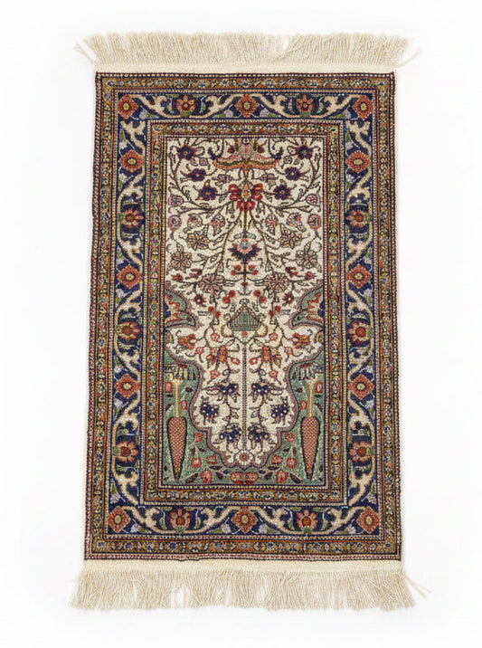 Hand-Knotted Vintage Persian-Style Rug (23.5” x 45”)