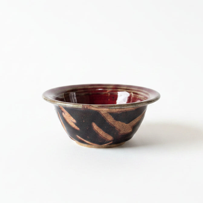 Handmade Burgundy Clay Trinket Bowl