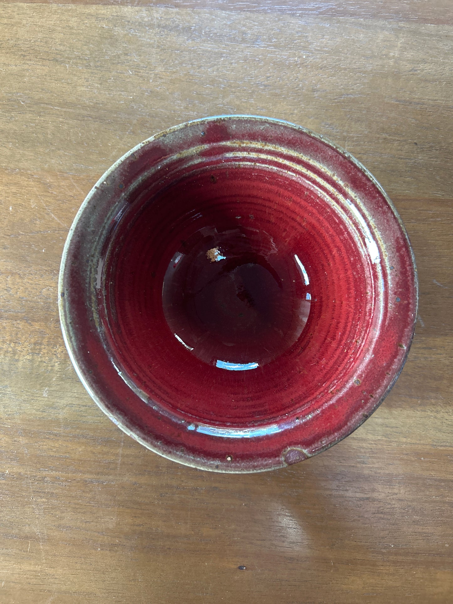 Handmade Burgundy Clay Trinket Bowl