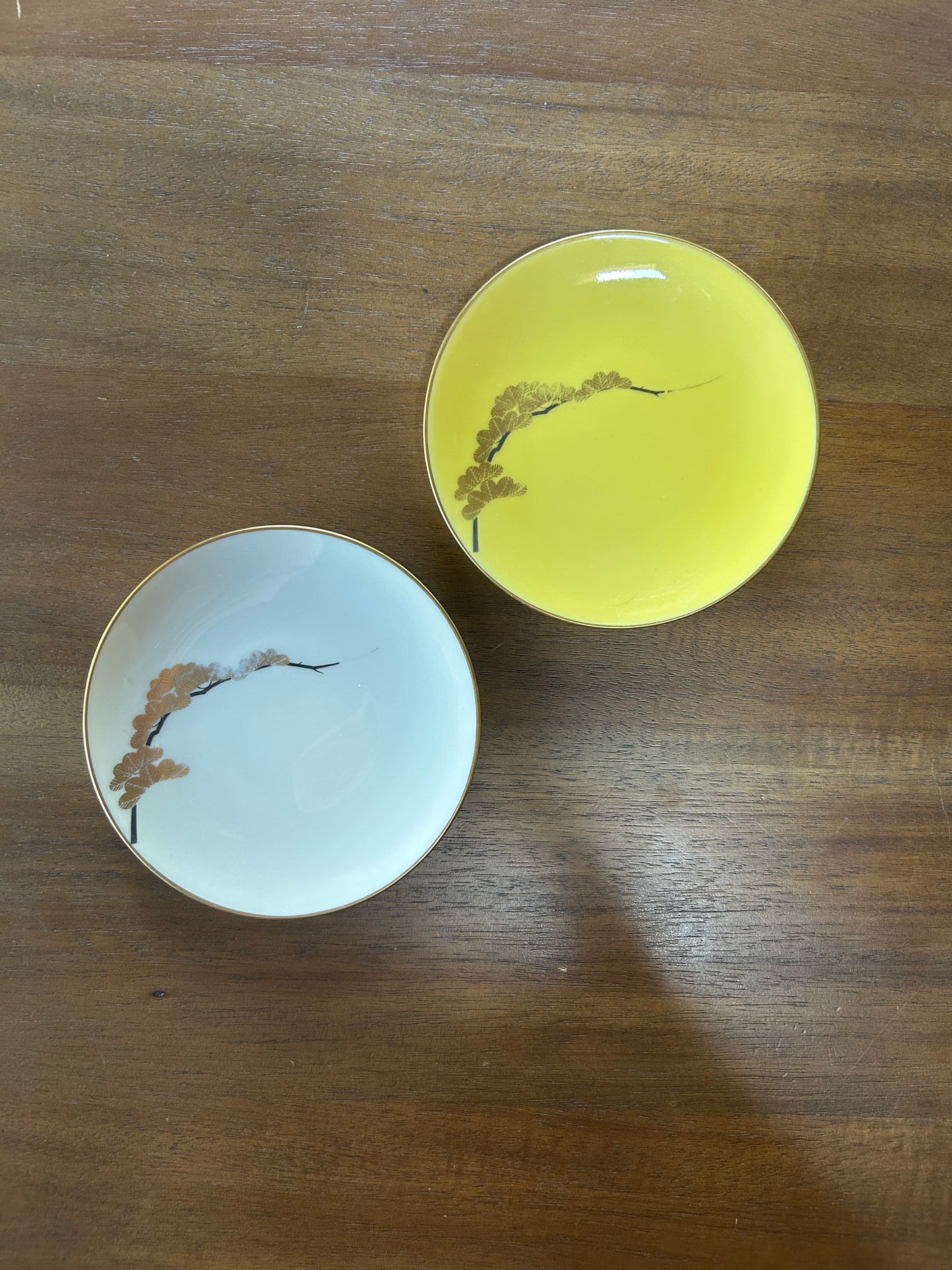 Vintage Asian Sauce Dish / Candle Holder (Yellow)