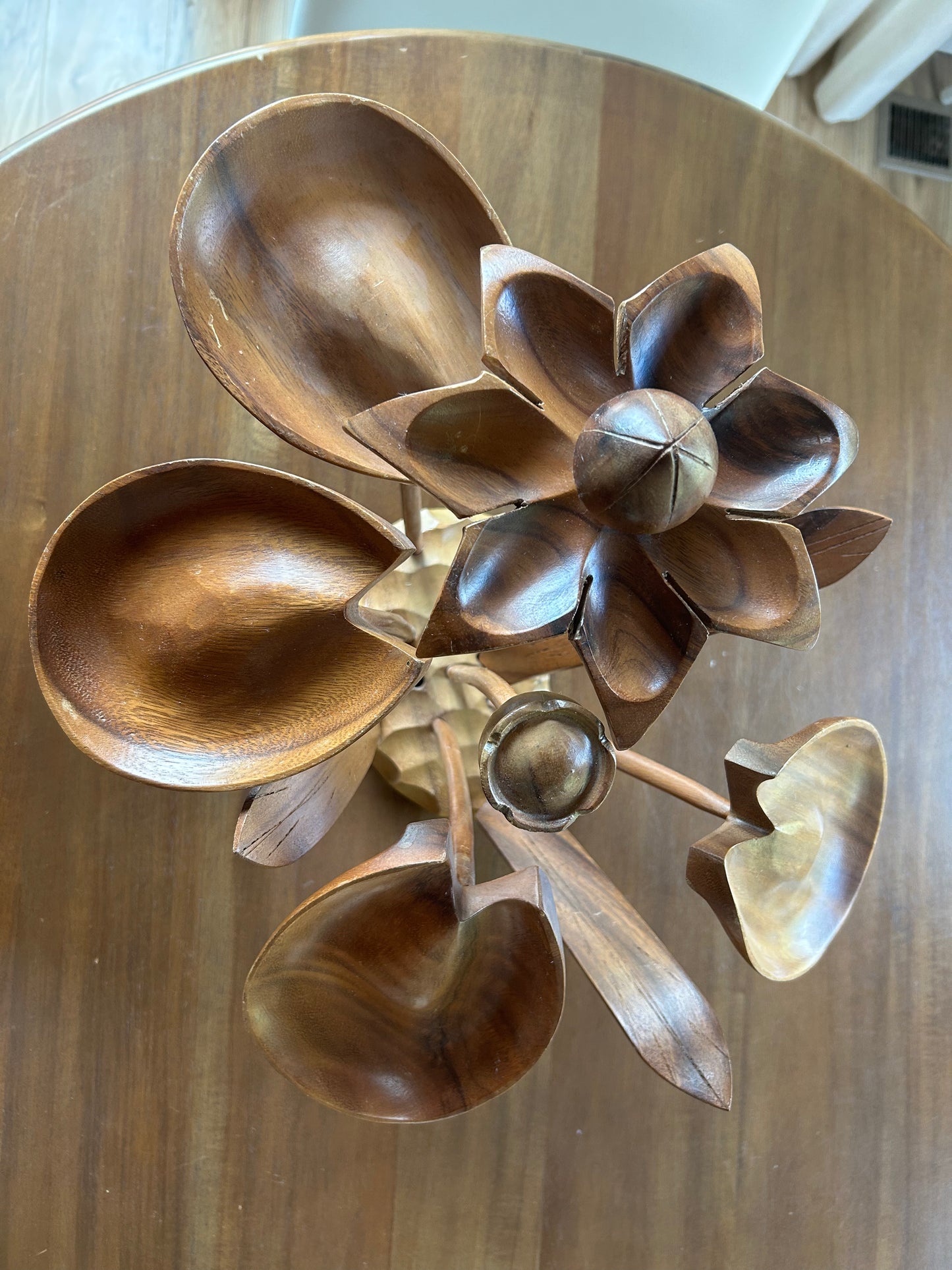 Vintage MCM Arrangeable Wood Floral Bouquet Sculpture