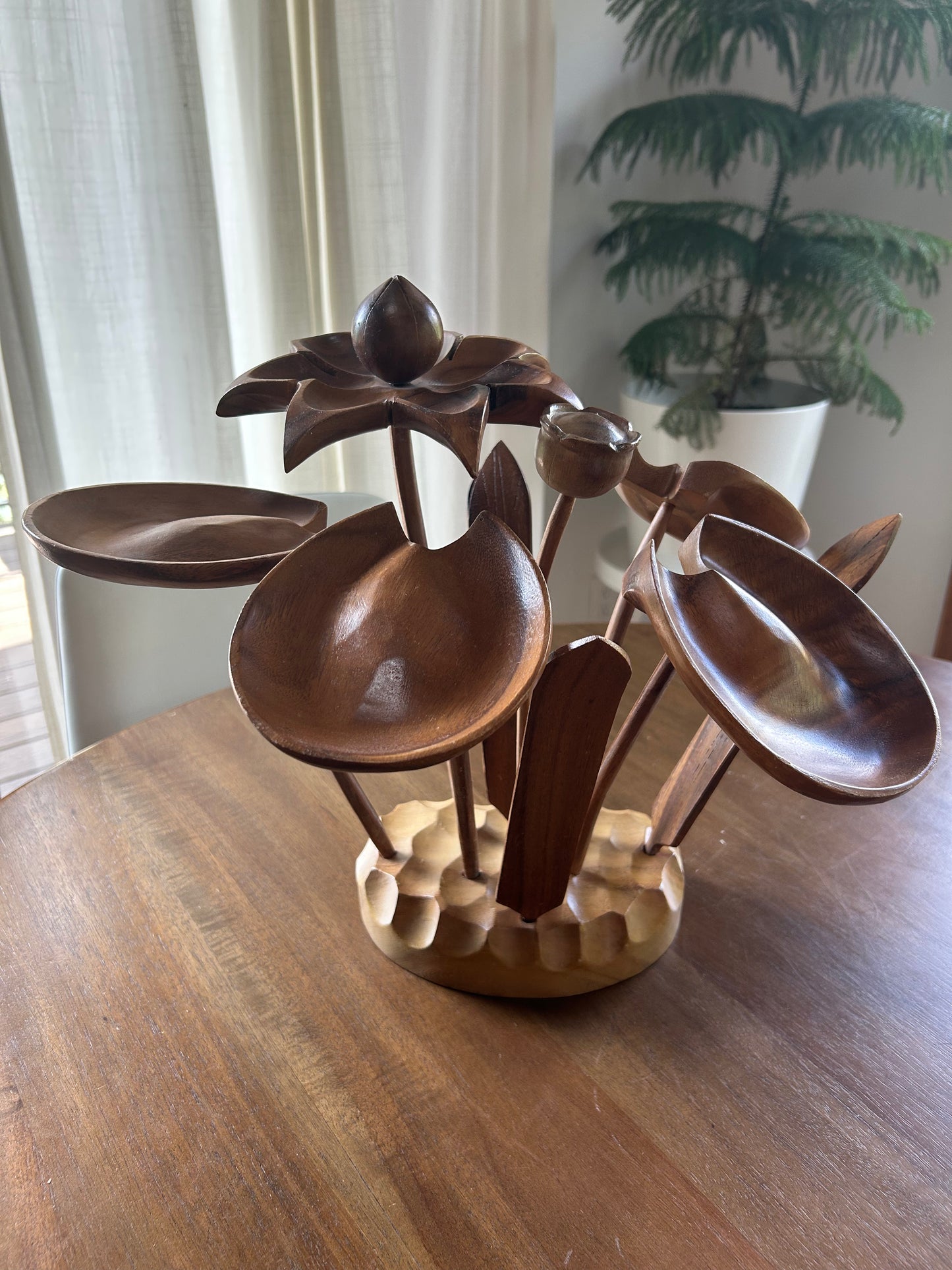 Vintage MCM Arrangeable Wood Floral Bouquet Sculpture