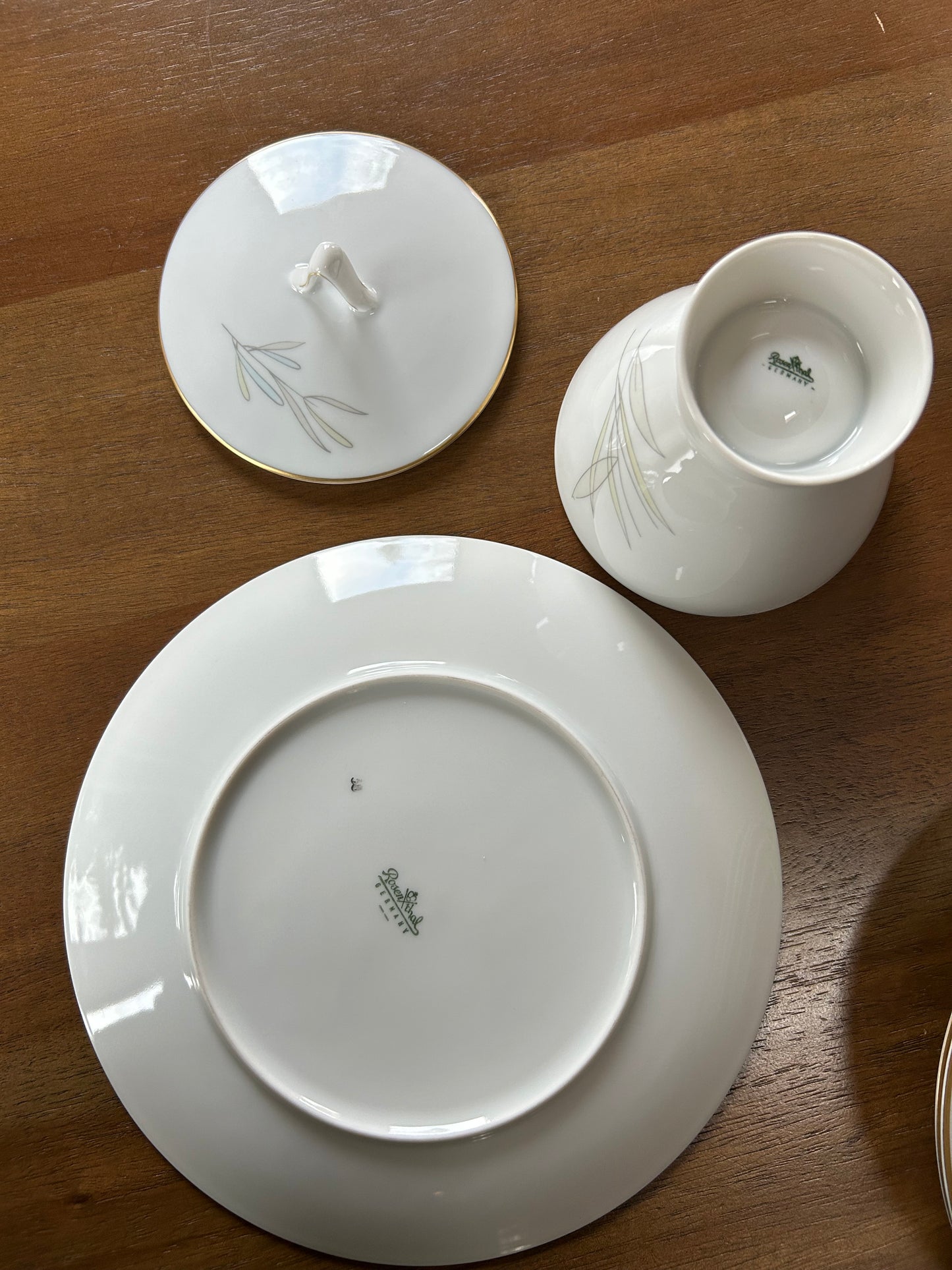 Vintage Rosenthal “Grasses” Porcelain Tea Set by Raymond Loewy (21 Pieces, Germany, 1950's)