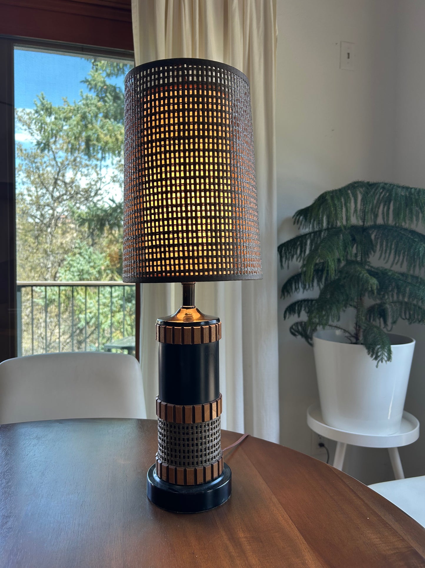 Vintage 1960's Midcentury Modern "Cage" Lamp