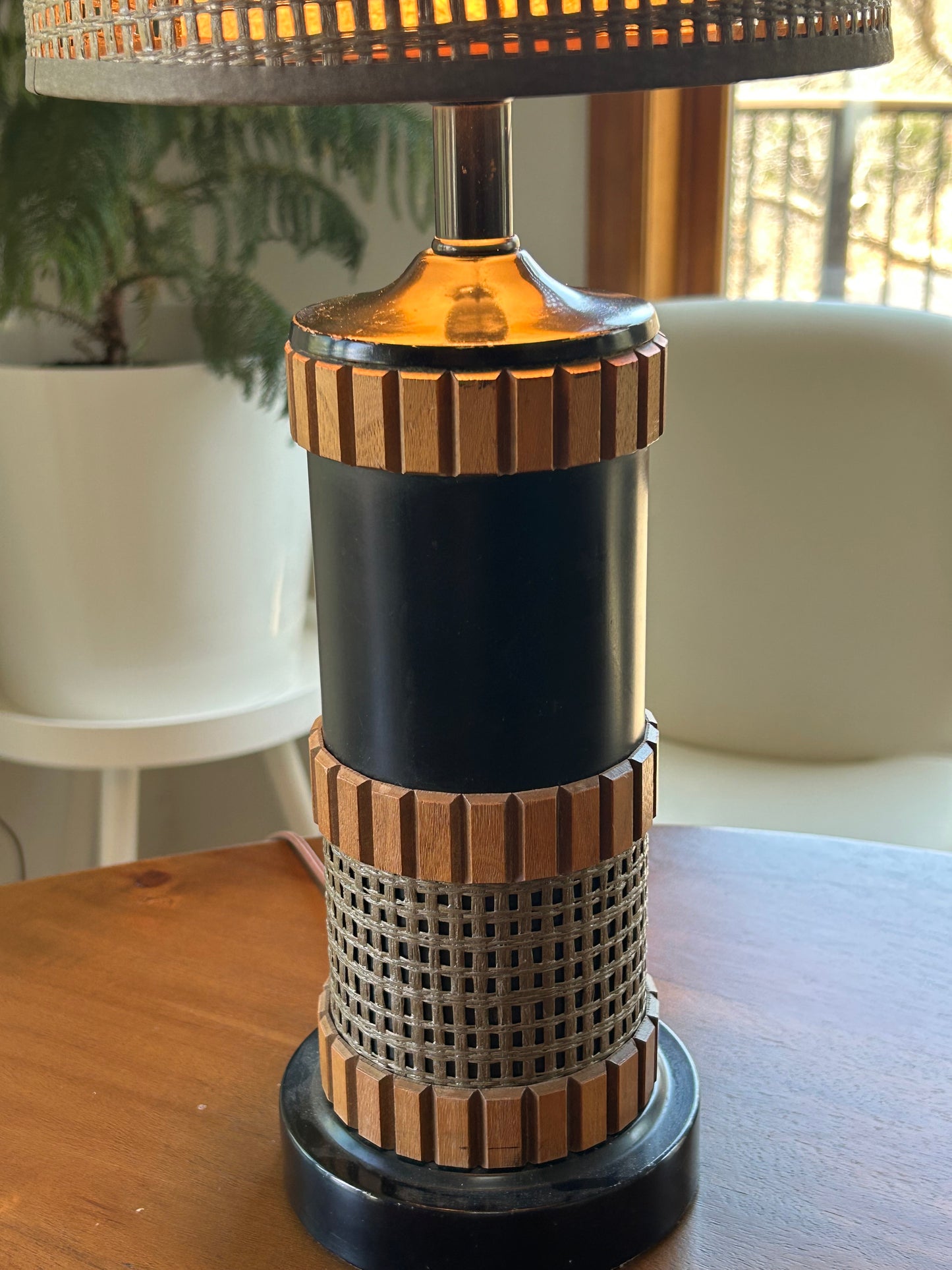 Vintage 1960's Midcentury Modern "Cage" Lamp