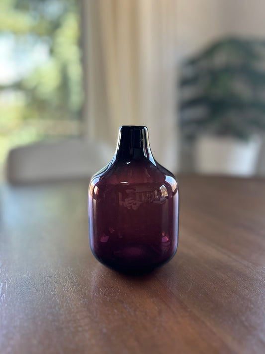 Plum Glass Bud Vase