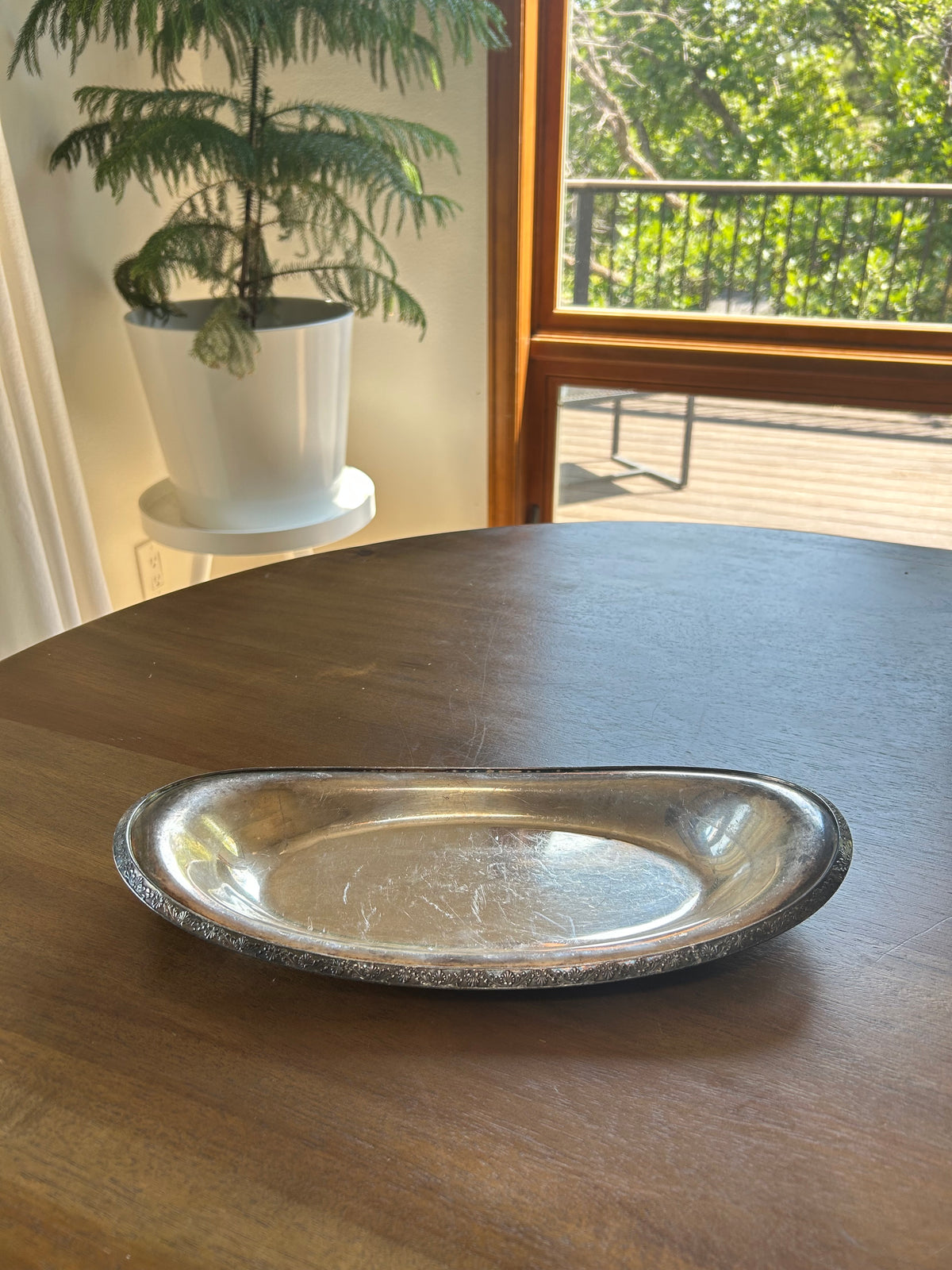 Vintage Silver Oval Railroad Dining Car Tray