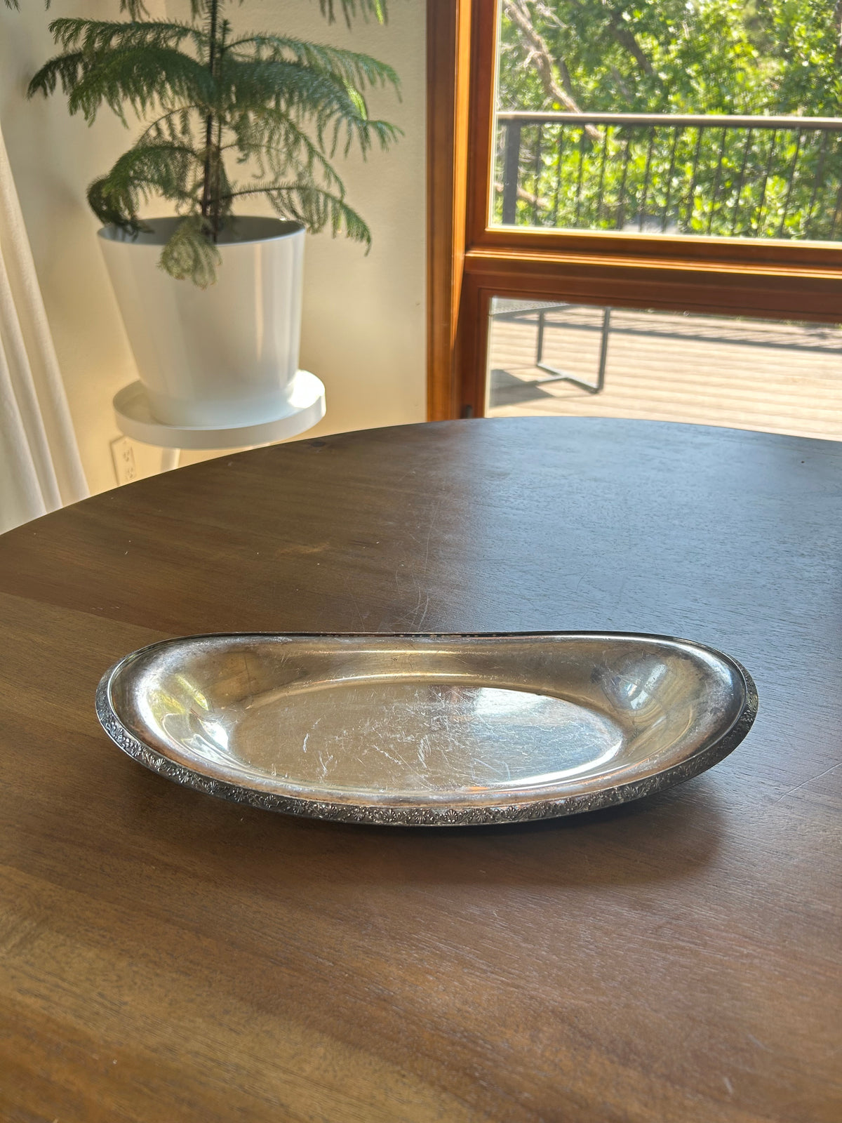 Vintage Silver Oval Railroad Dining Car Tray