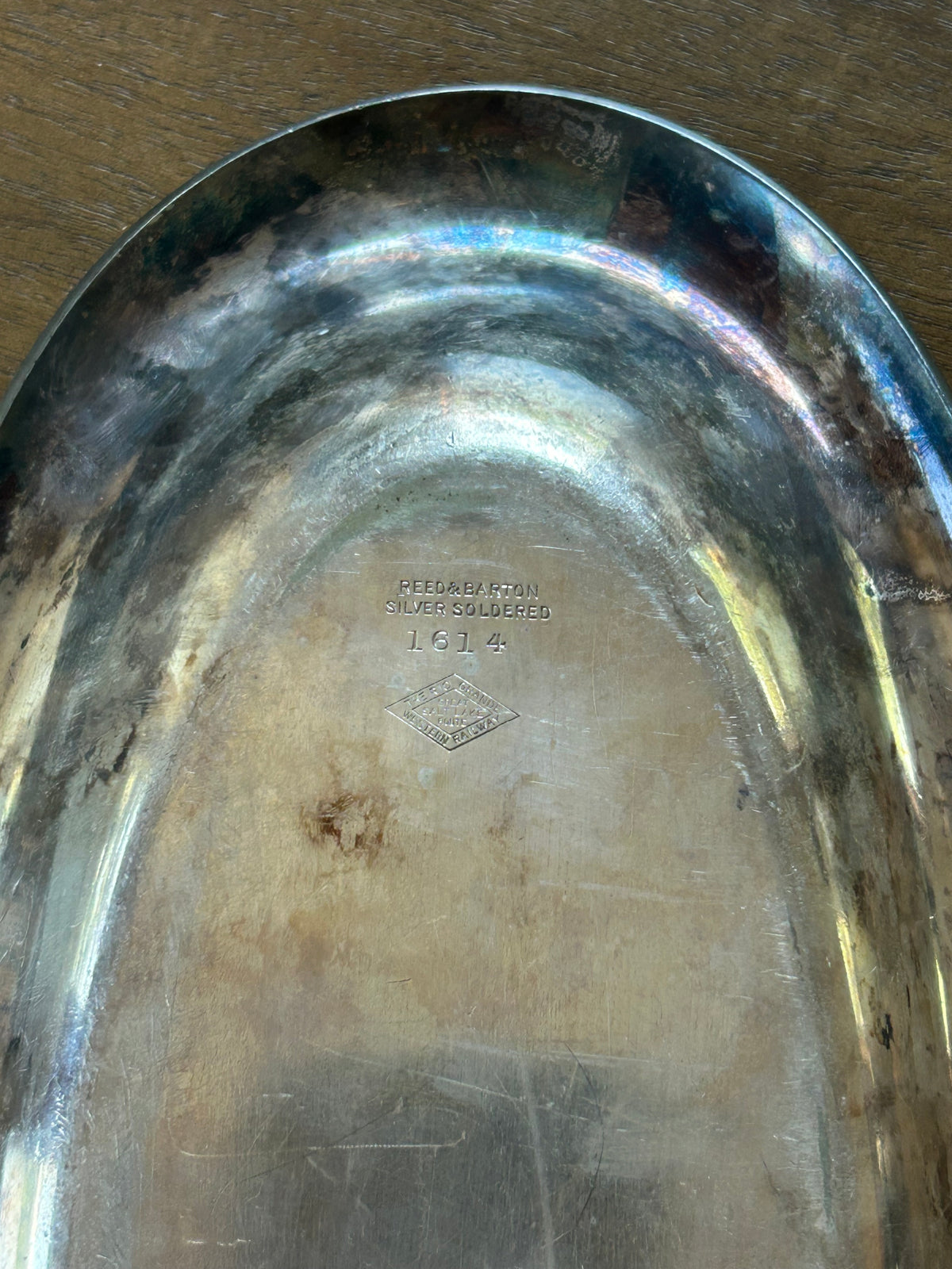 Vintage Silver Oval Railroad Dining Car Tray
