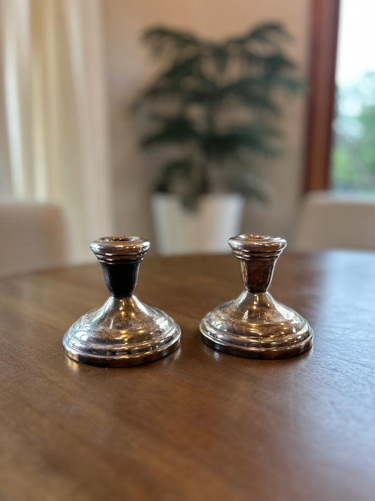 Pair of Vintage Silverplated Candlestick Holders (F.B Rogers Silver Co.)
