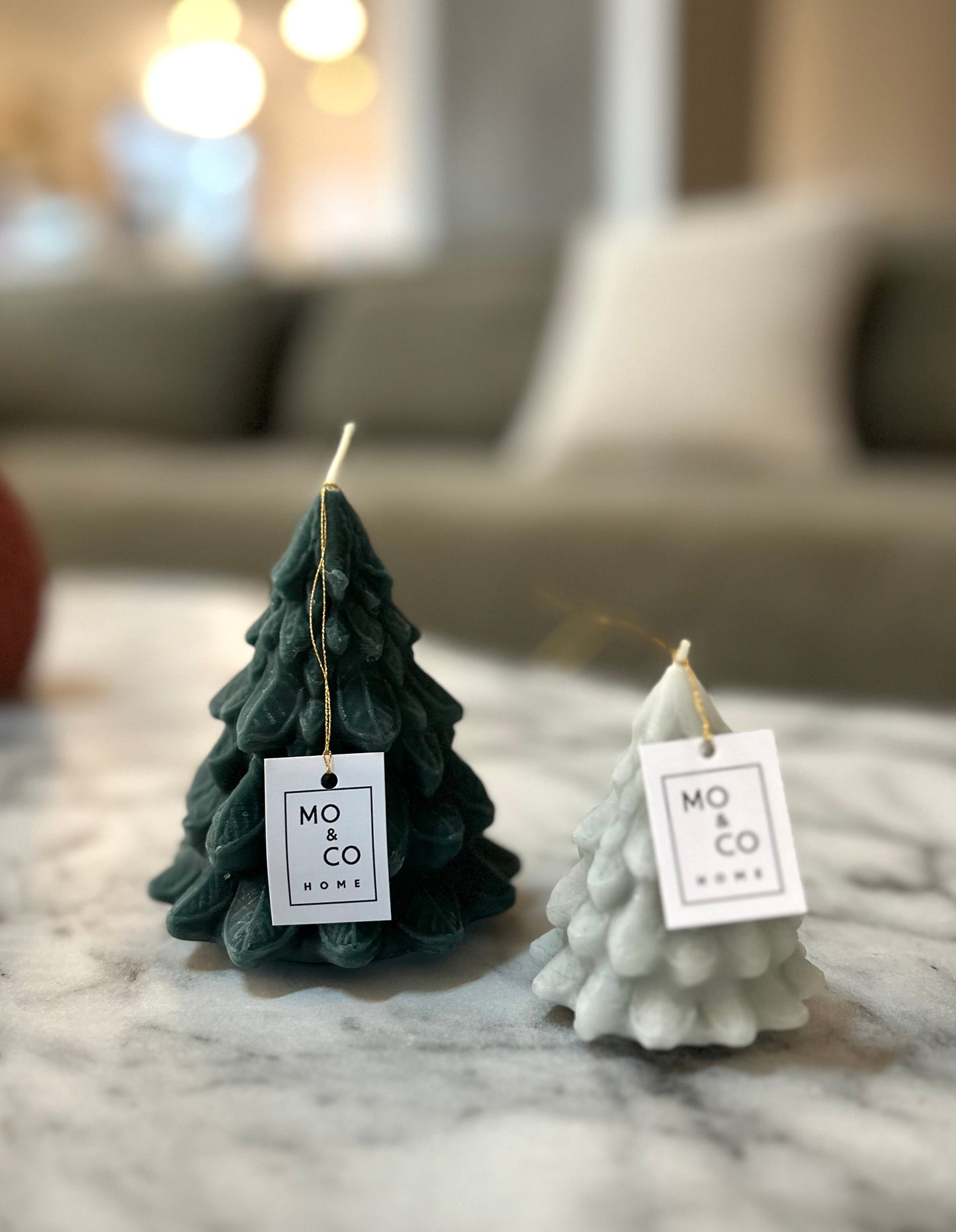 Large Forest Green Beeswax Tree Candle