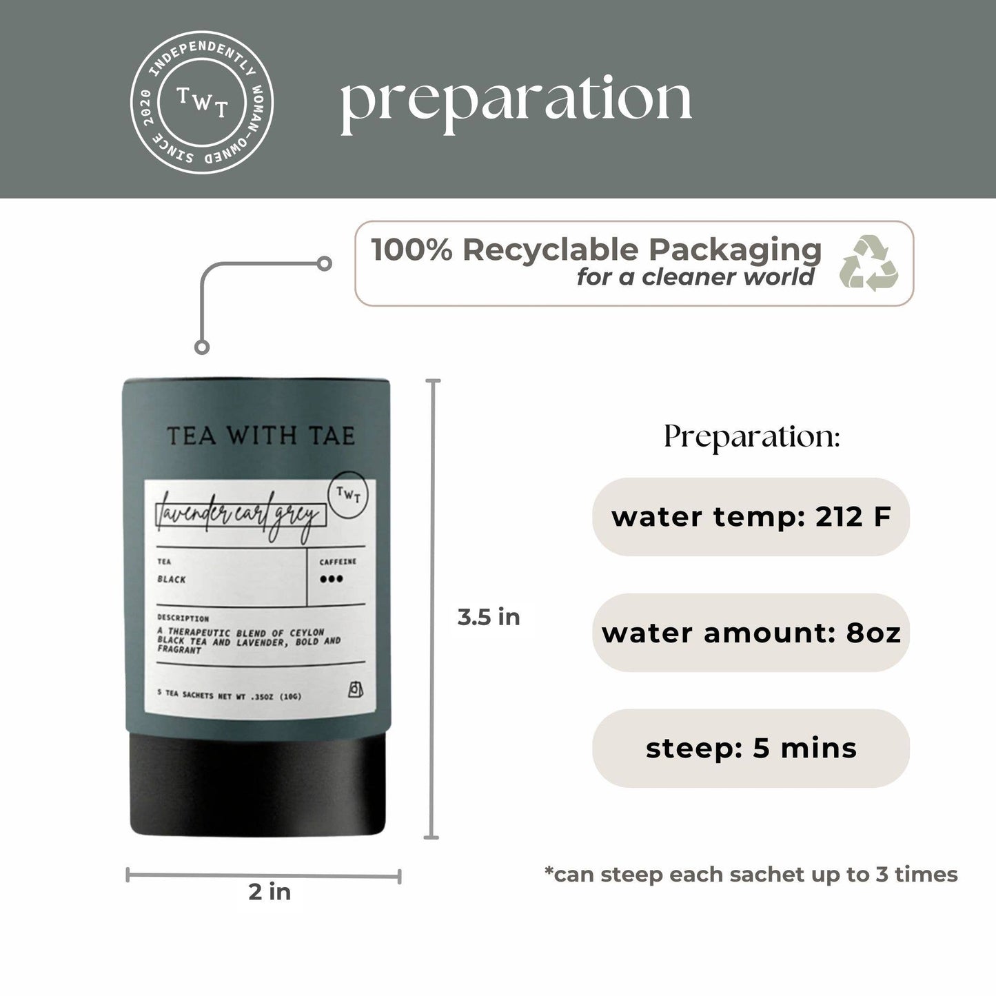 Lavender Earl Grey Black Tea Mini Tea Tube