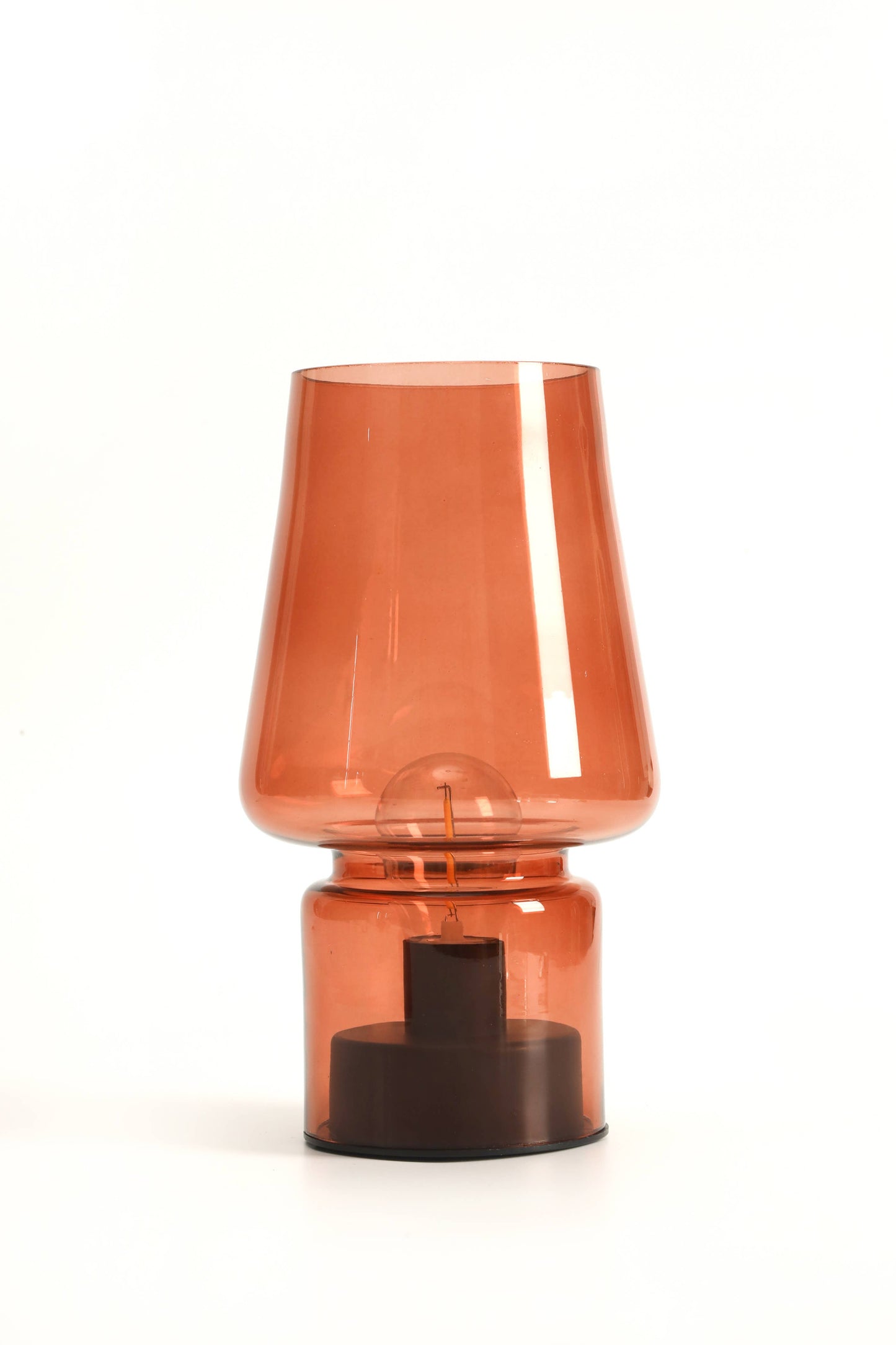 Portable Amber Glass Mushroom Lamp (Brown)