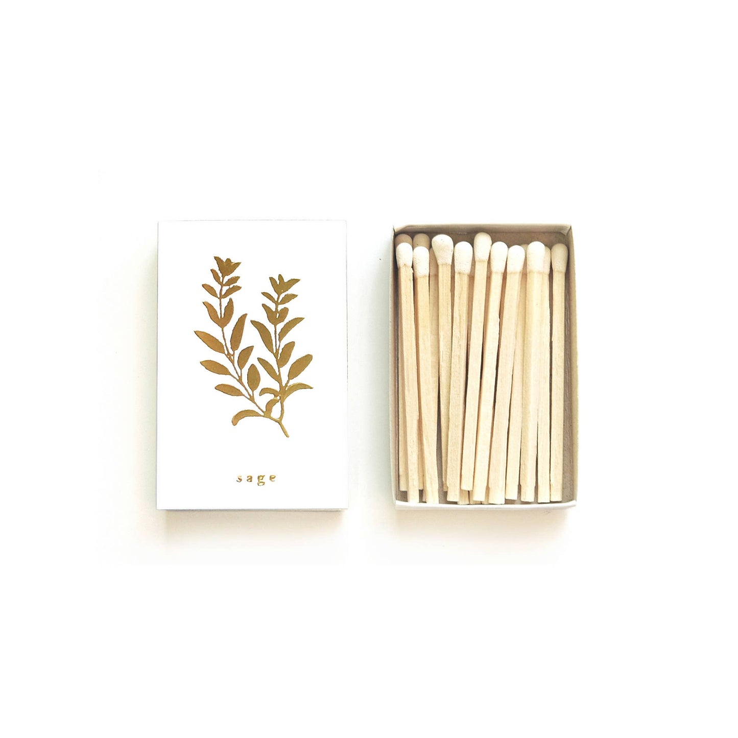 Embossed Sage White Matchbox