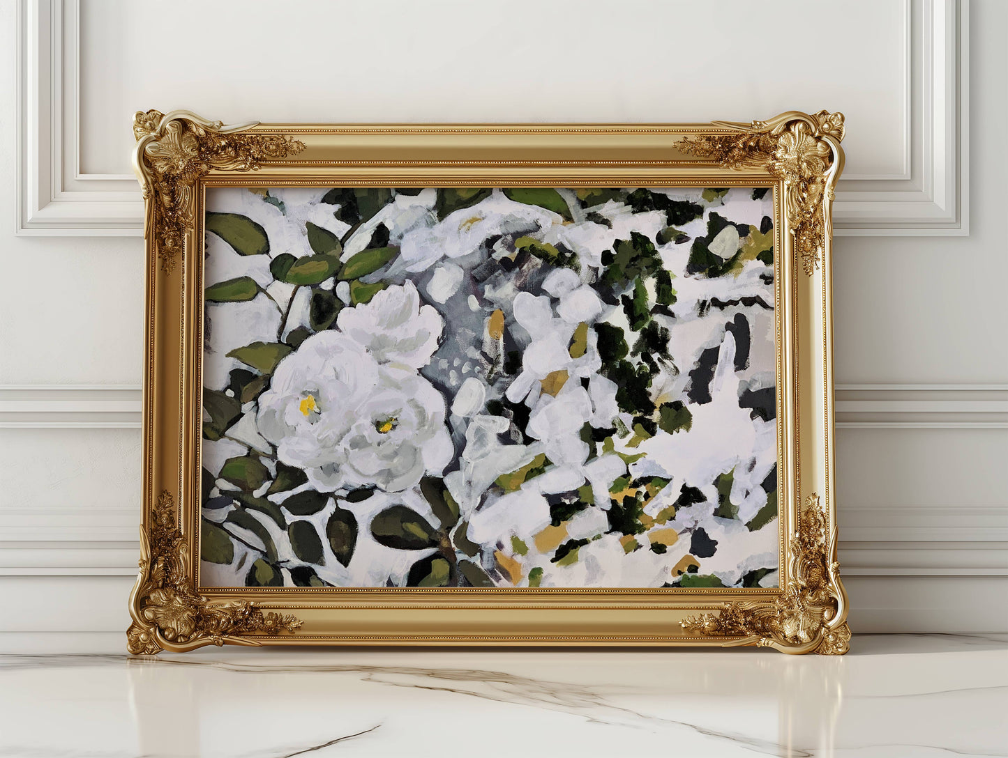 White Floral in Sunlight Print