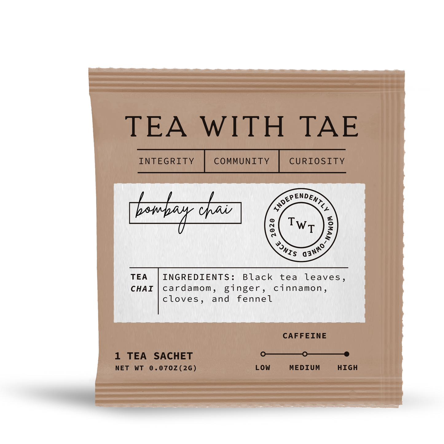 Bombay Masala Chai Black Tea - Individually Wrapped Tea Bag