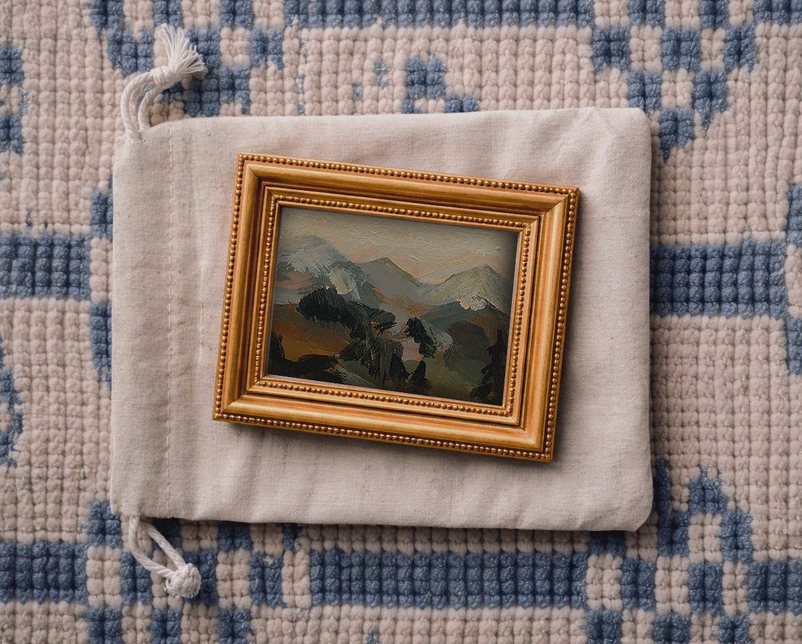 Horizontal Mini Framed Mountain Art | Wall & Shelf Decor