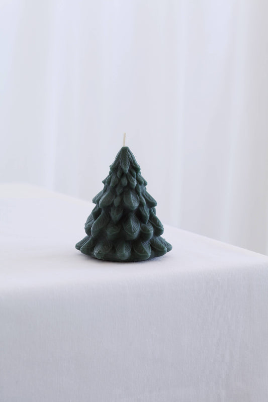 Large Forest Green Beeswax Tree Candle