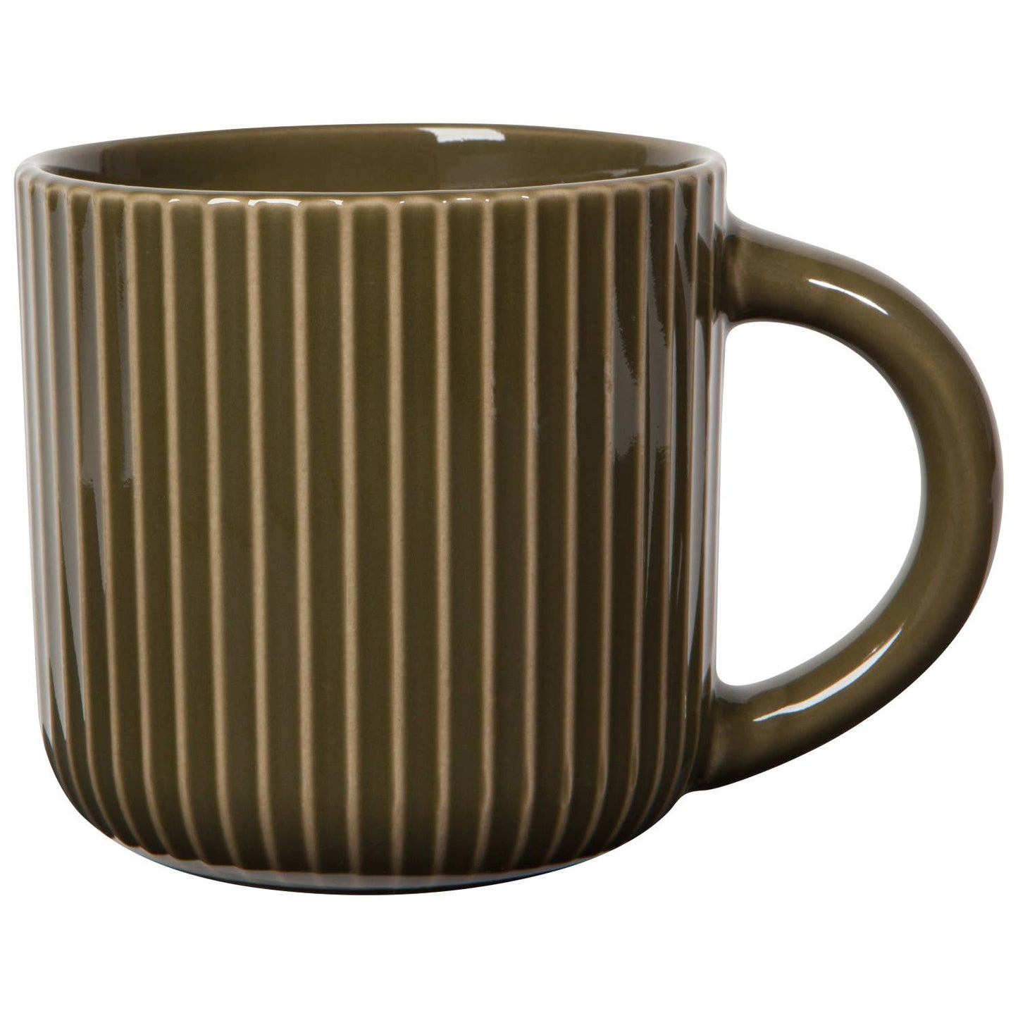 Fluted Stoneware Mug -Olive Branch