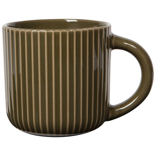 Fluted Stoneware Mug -Olive Branch