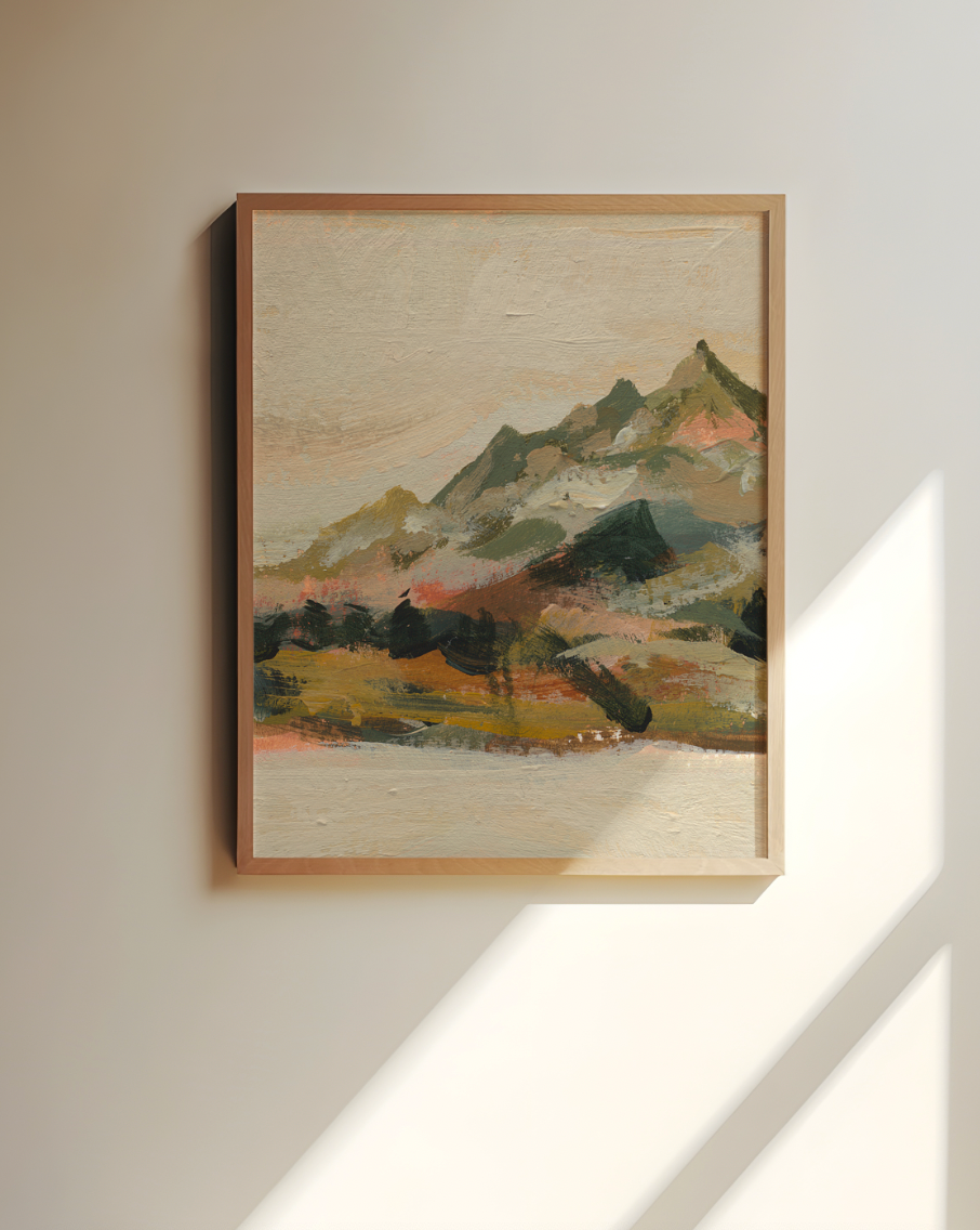Vertical Mountain Landscape Art Print | Wall Decor Abstract