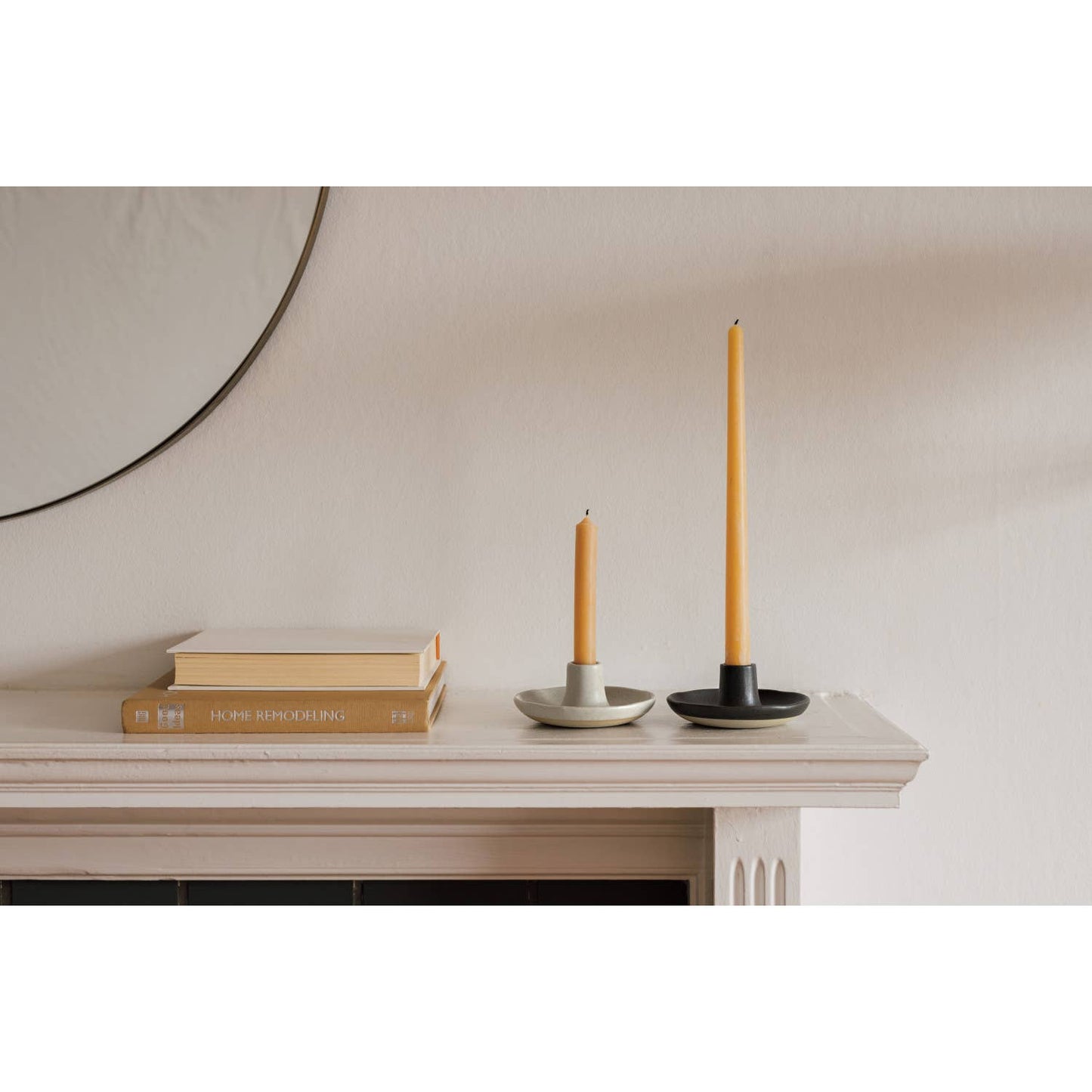 Stoneware Candle Holder (Black)
