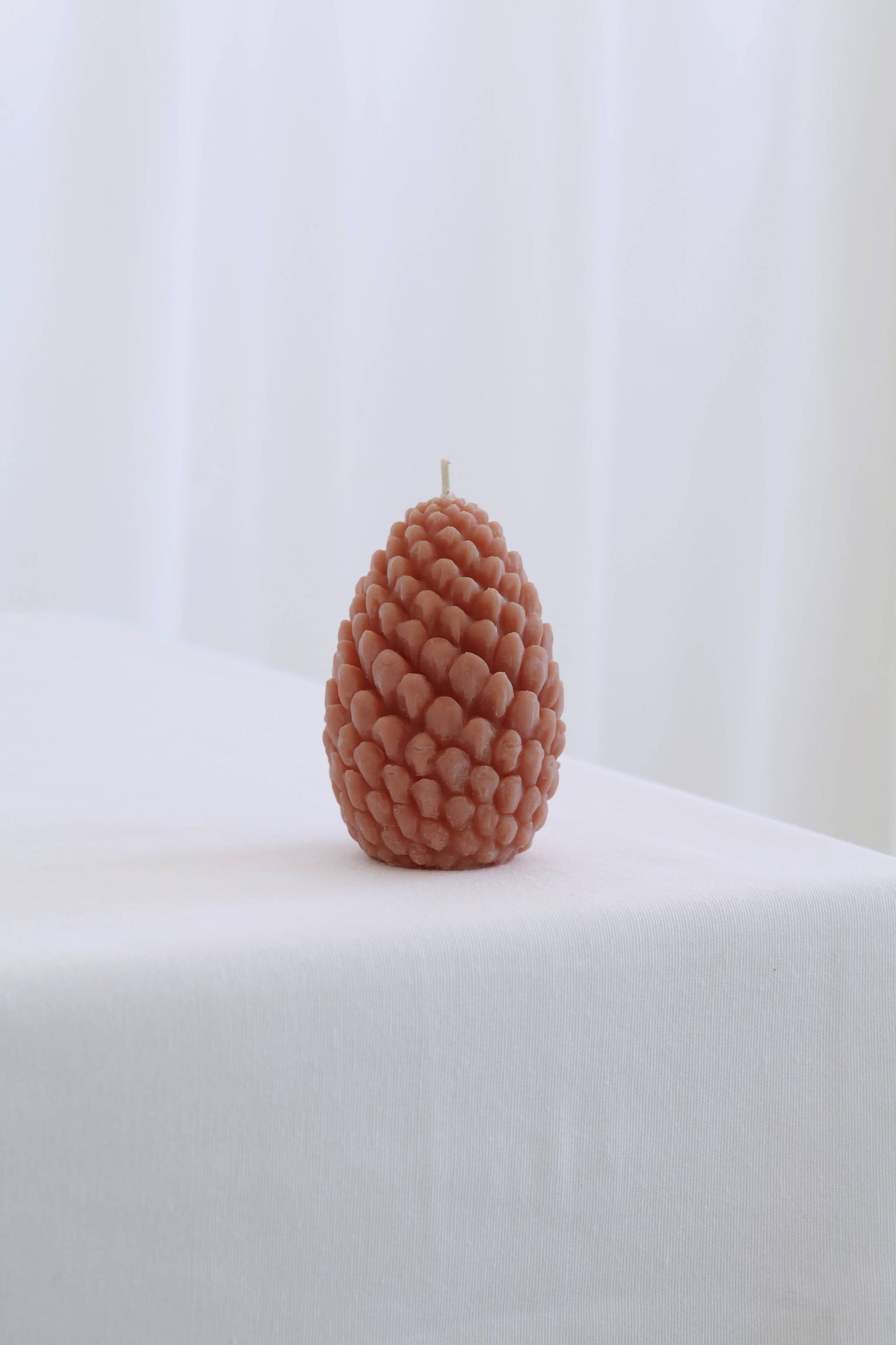 Large Terra Cotta Beeswax Pine Cone Candle
