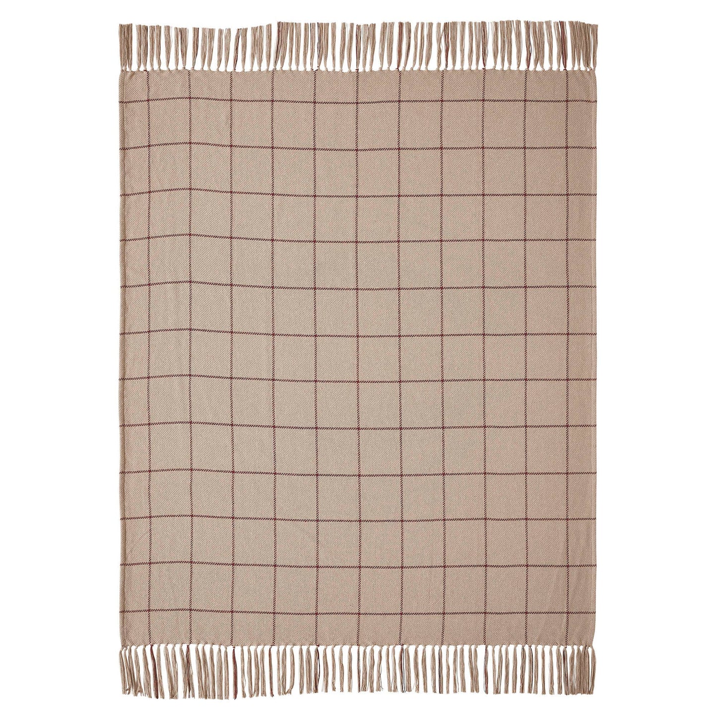Burgundy Windowpane Woven Throw Blanket