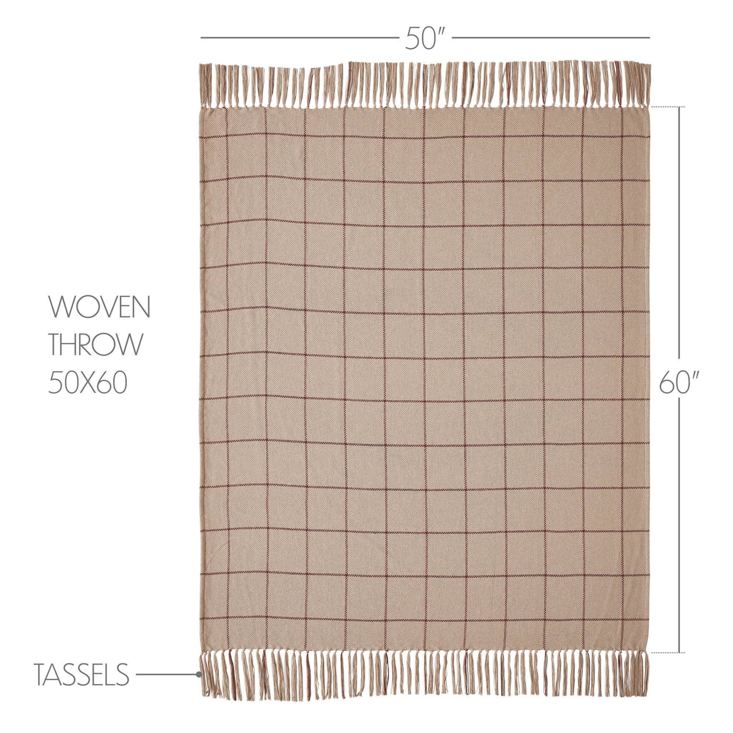 Burgundy Windowpane Woven Throw Blanket