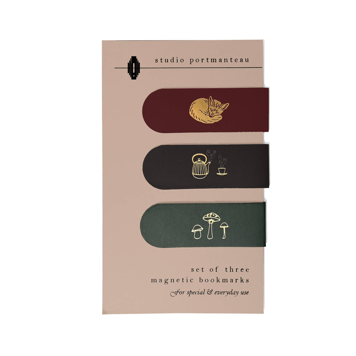 Woodland Gold Foil Magnetic Bookmarks (Set of 3)