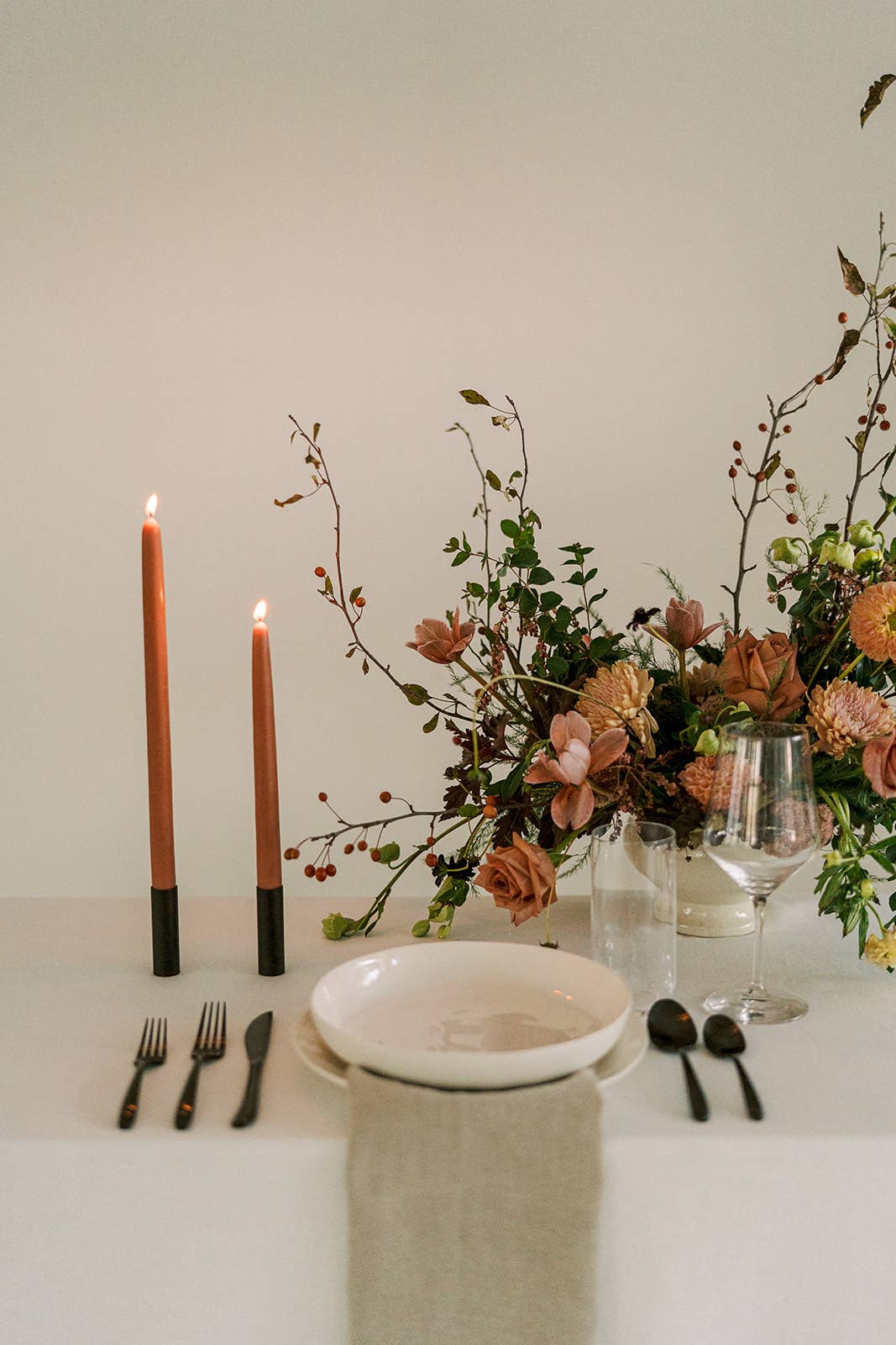 Hand Dipped 100% Beeswax Taper Candles  (Terra Cotta)