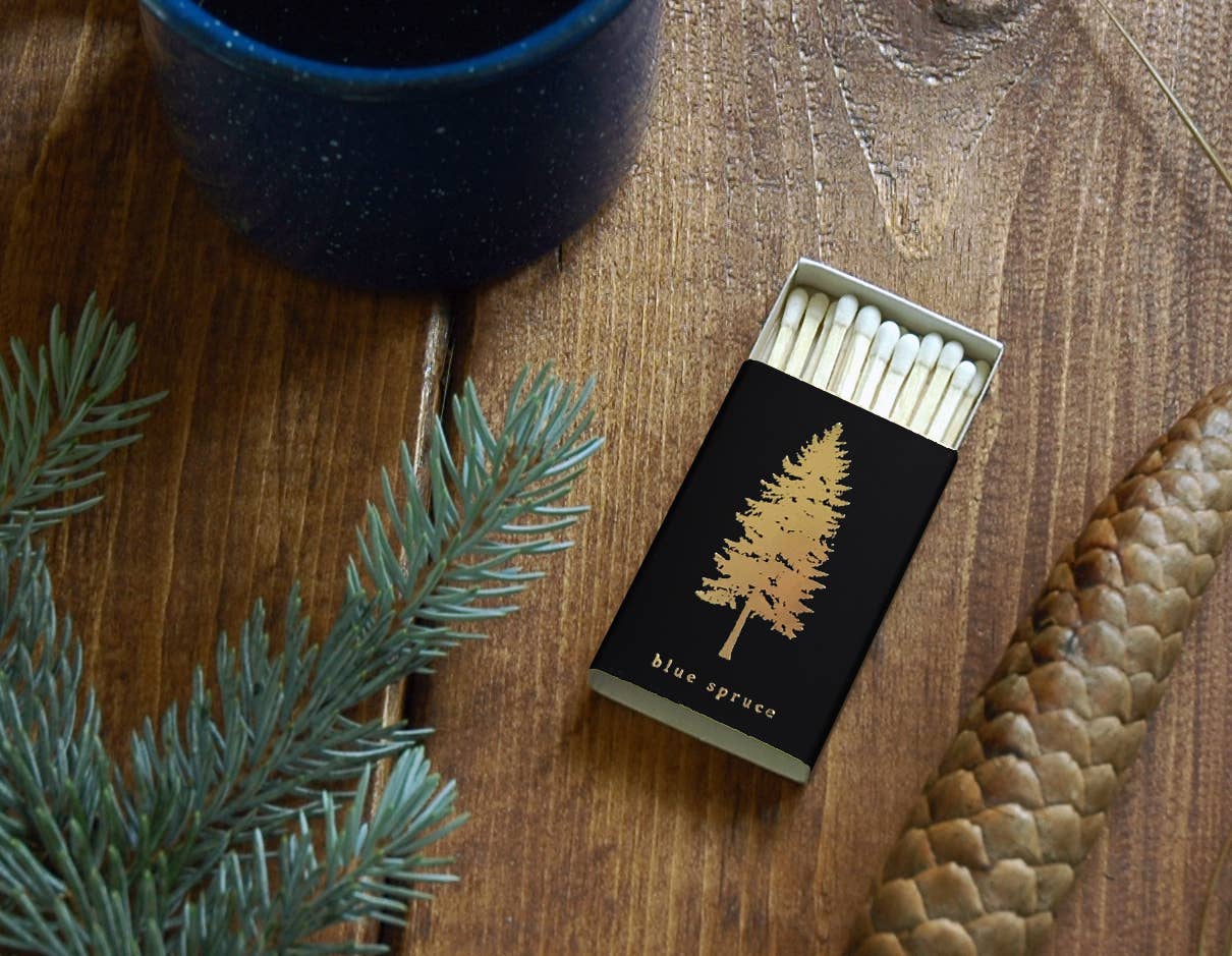 Blue Spruce Evergreen Matchbox