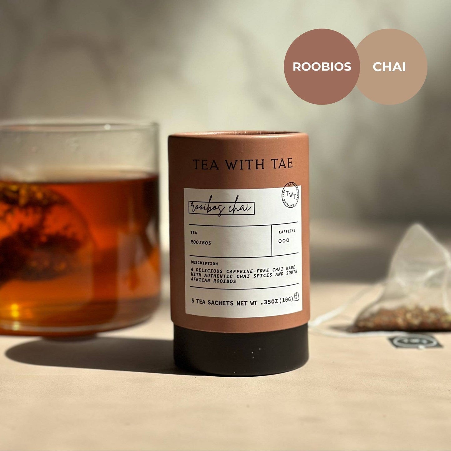 Rooibos Chai Herbal Decaf Mini Tea Tube